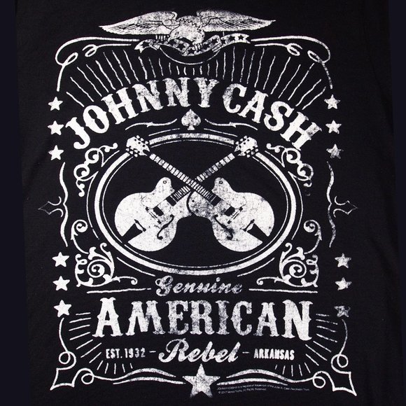 Johnny Cash T-shirt, Ladies Size Medium, Black w/White Graphic - Picture 3 of 3